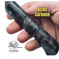 Couteau pliant artisanal Citadel Aizto corne buffle forgé main 19.5 cm N7