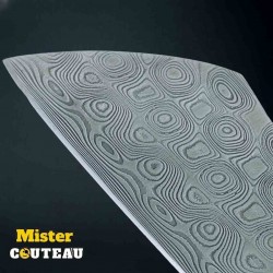 Couteau  Arca Andrea par Le Fidèle loupe de frene stabilisé damas