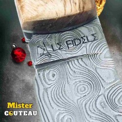 Couteau  Arca Andrea par Le Fidèle loupe d'érable stabilisé damas