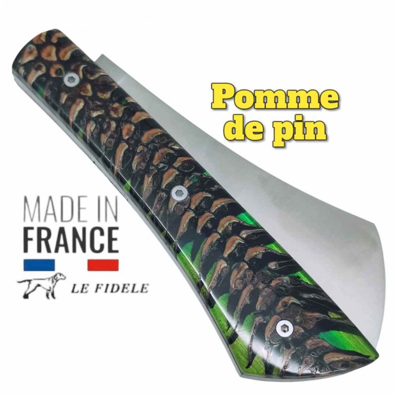 Couteau  Arca Andrea par Le Fidèle pomme de pin vert