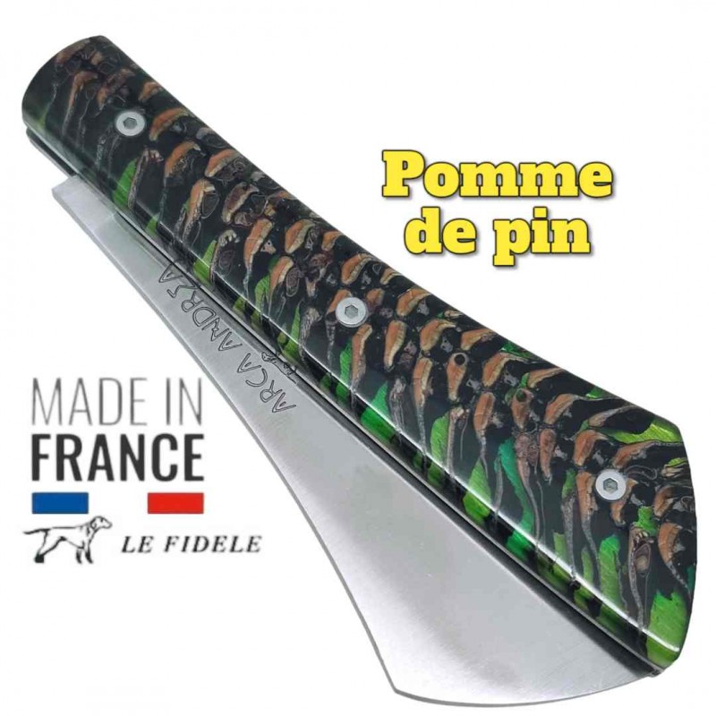 Couteau  Arca Andrea par Le Fidèle pomme de pin vert